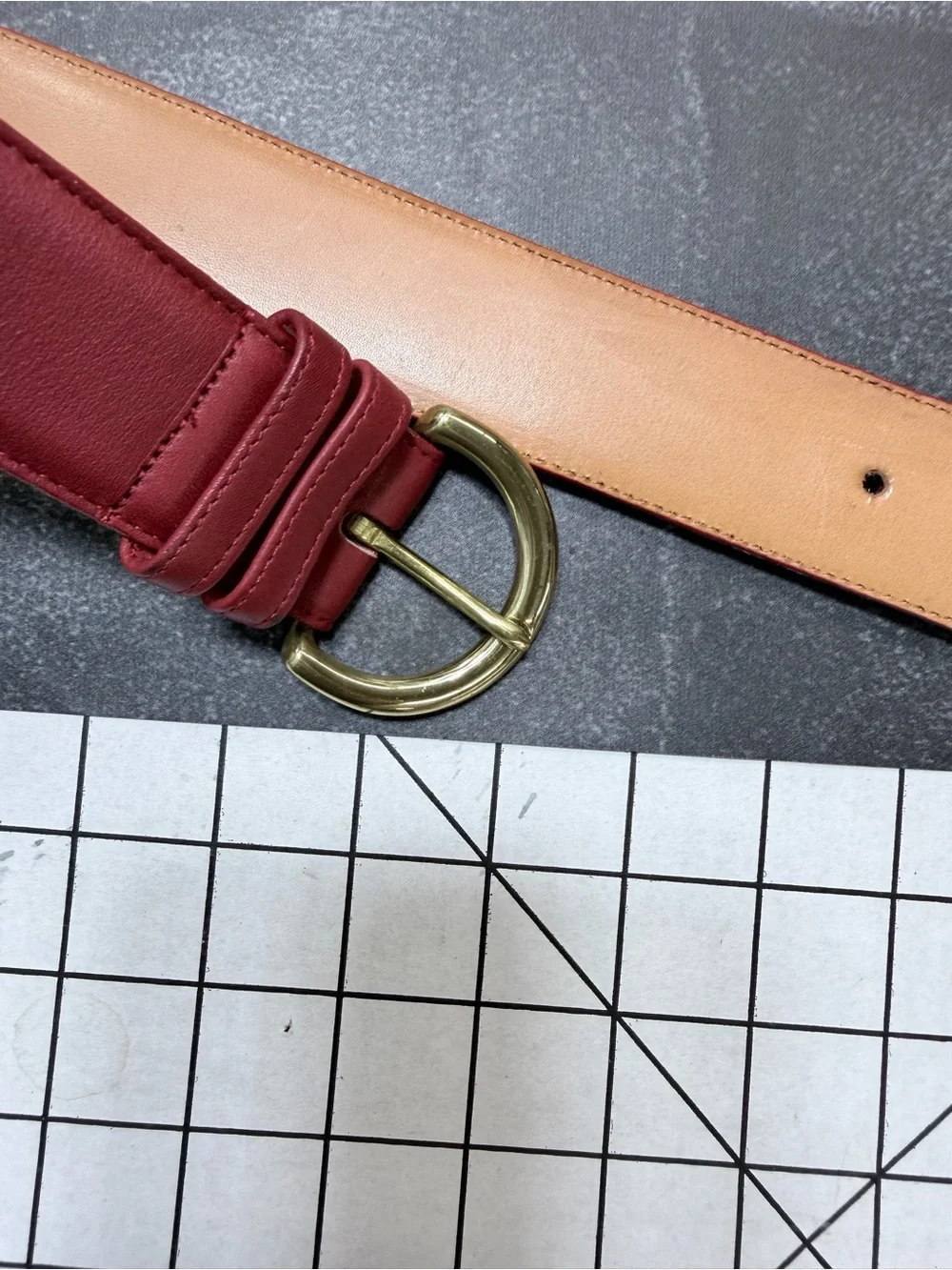 Coach VNTG made in USA sz Medium Red Leather Belt